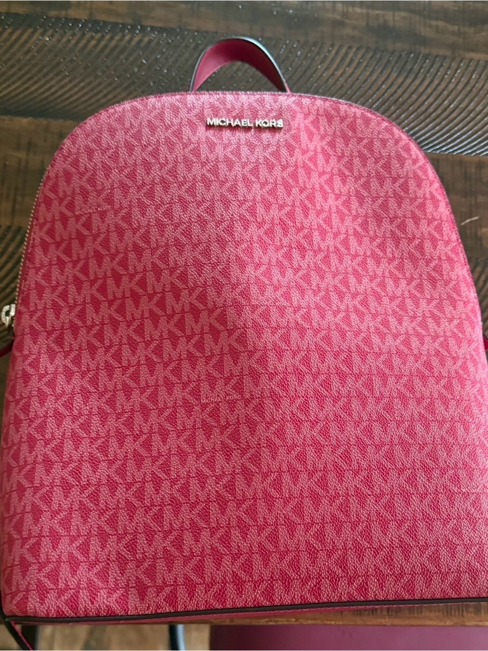 Michael Kors Hot Pink MK Logo Dome Backpack